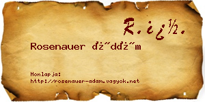 Rosenauer Ádám névjegykártya
